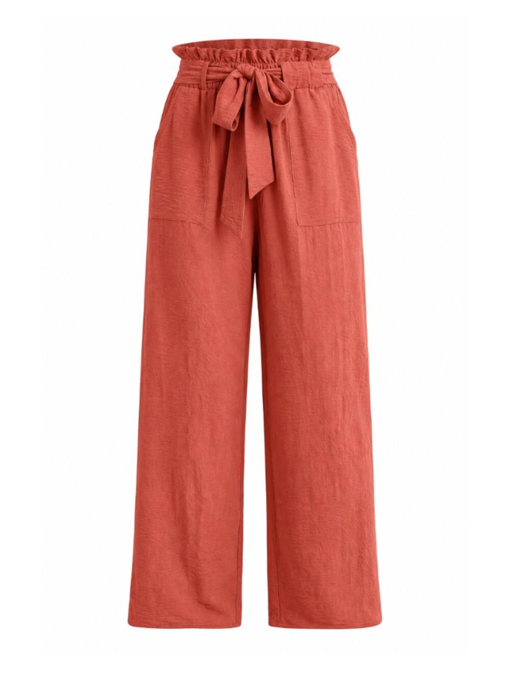 Women's High Waist Palazzo Pants, Wide Leg, Pockets, Size Large